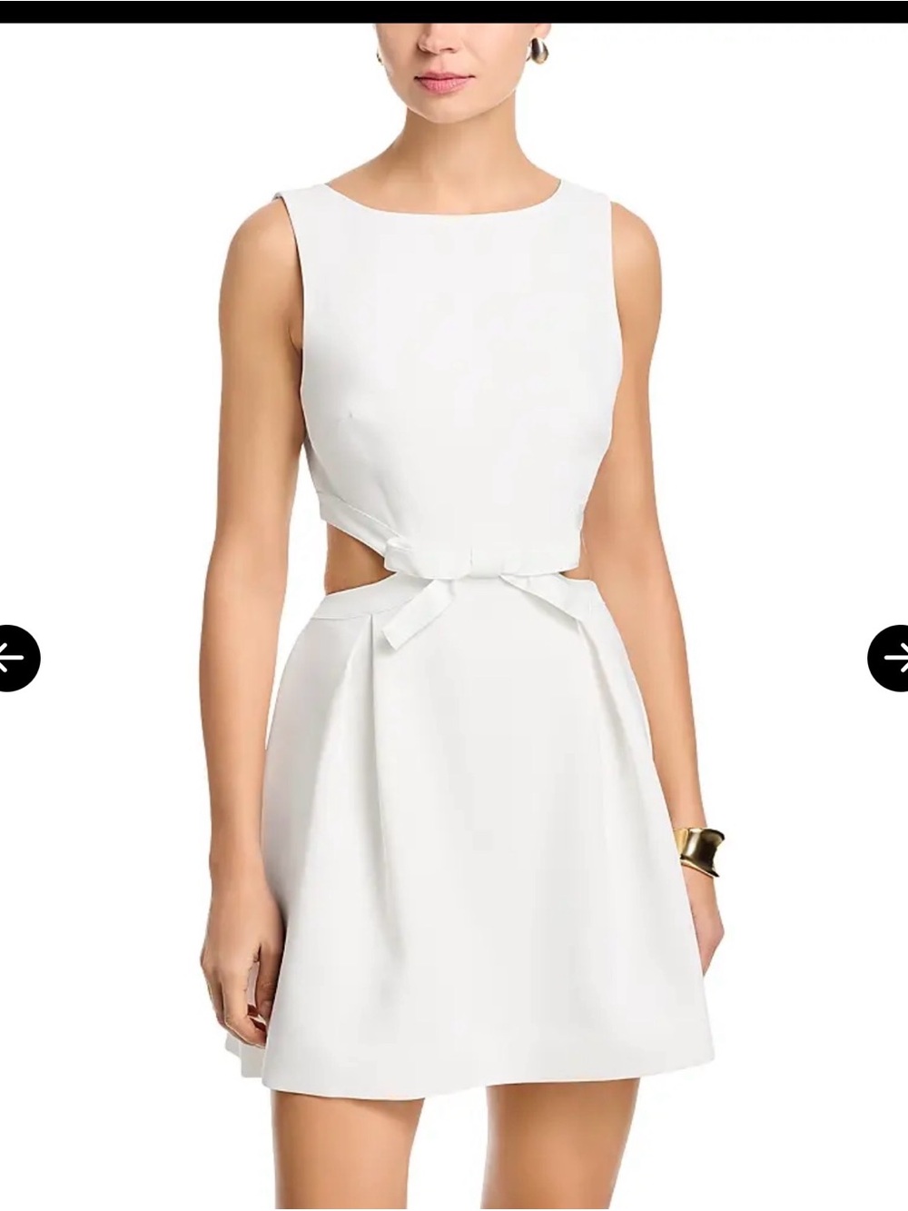 cinq a sept White Sleeveless Cutout Tie-Waist Mini Dress